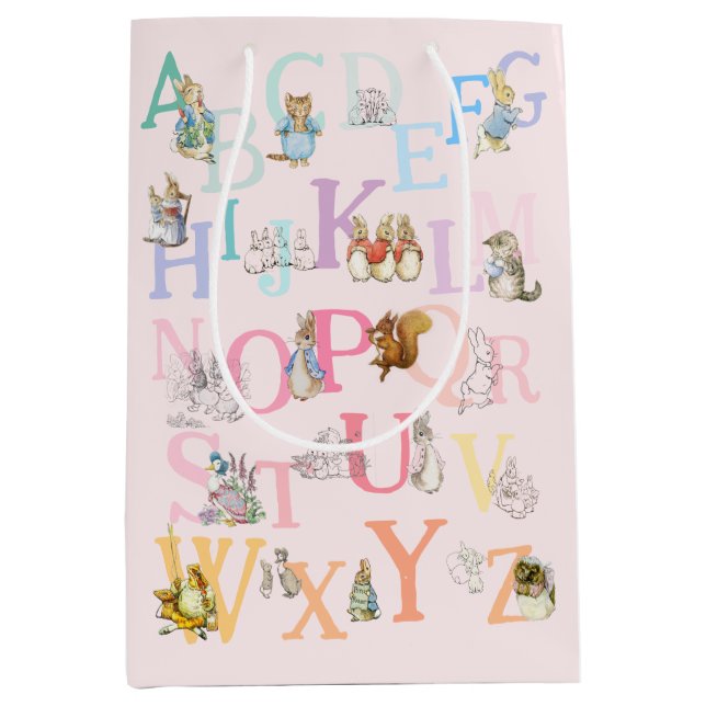 Sac Cadeau Moyen Joli Beatrix Potter Alphabet coloré (Devant)