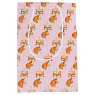 Sac Cadeau Moyen Joli Casquette de la fête Woodland Fox Anniversair