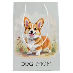 Sac Cadeau Moyen Joli chien Pembroke Welsh Corgi rouge
