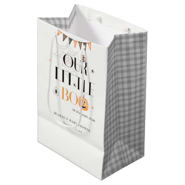 Sac Cadeau Moyen Joli Citrouille Halloween Baby shower Little Boo (Devant Angle)