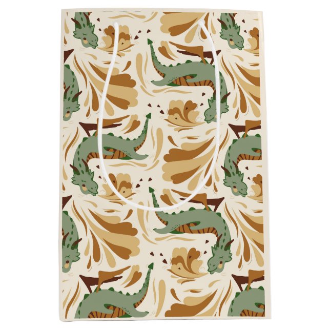 Sac Cadeau Moyen Joli dragon. (Devant)