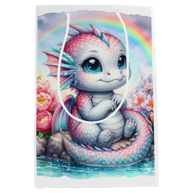 Sac Cadeau Moyen Joli dragon (Devant)