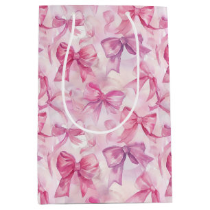 Sac Cadeau Moyen Joli En Aquarelle Rose