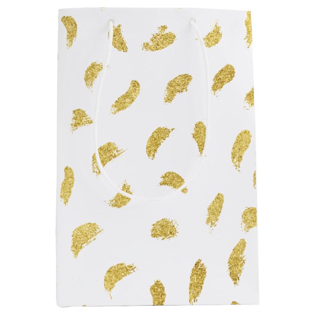 Sac Cadeau Moyen Joli Gold Glam blanc Abstrait (Devant)