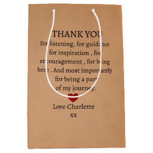 Sac Cadeau Moyen joli merci personnalisé amour