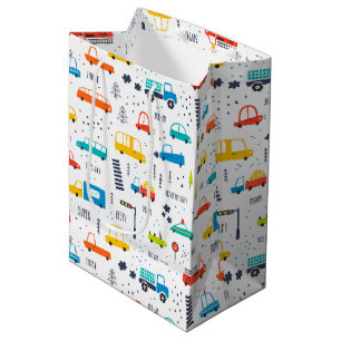 Sac Cadeau Moyen Joli Motif coloré de la circulation automobile