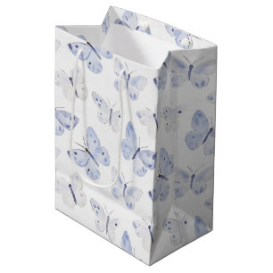 Sac Cadeau Moyen Joli Papillons blancs violets Anniversaire