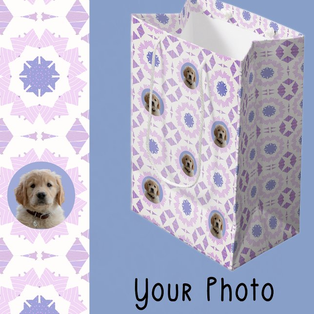 Sac Cadeau Moyen Joli rose violet Amoureux des chiens de Noël Pet M (Créateur téléchargé)
