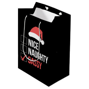 Sac Cadeau Moyen Jolie liste de Noël coquine et impertinente 