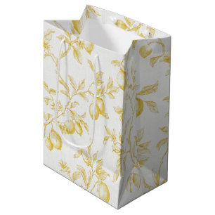 Sac Cadeau Moyen Jolie Mariage aux Citrons Jaunes