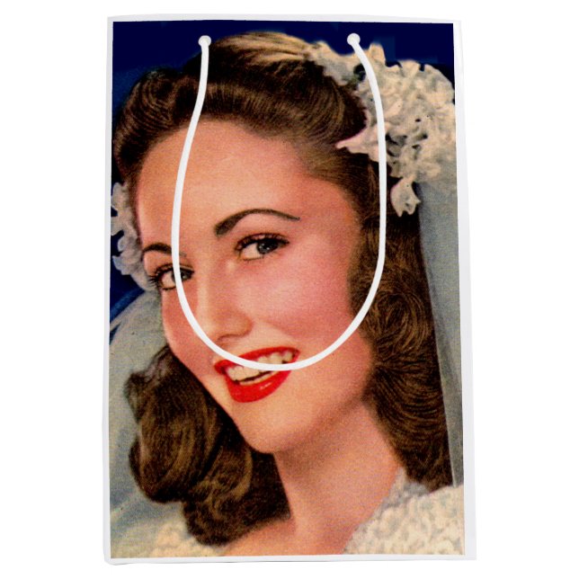 Sac Cadeau Moyen jolie mariée des années 1940 impression (Devant)