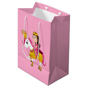 Sac Cadeau Moyen Jolie princesse caricaturale