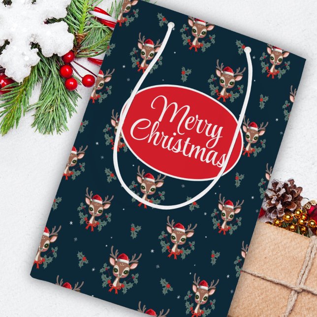 Sac Cadeau Moyen Jolis rennes de Noël (Créateur téléchargé)