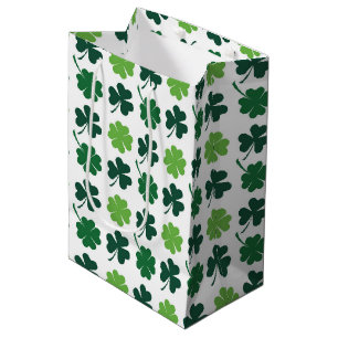 Sac Cadeau Moyen Jolis trèfles et trèfles à quatre feuilles