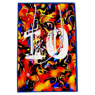 Sac Cadeau Moyen Joueur d'art abstrait du 10e anniversaire