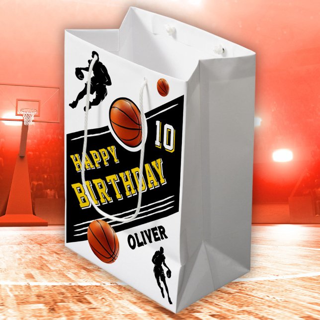 Sac Cadeau Moyen Joueur de basket-ball moderne Thème Anniversaire (Créateur téléchargé)