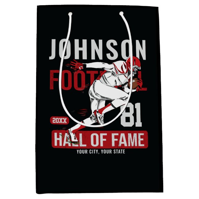 Sac Cadeau Moyen JOUEUR DE Football Personnalisé Équipe NUMBER Spor (Devant)