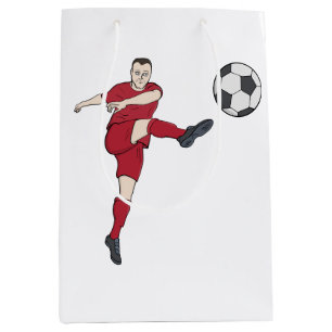 Sac Cadeau Moyen Joueur de football rétro frappant le ballon en vol