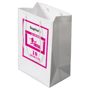 Sac Cadeau Moyen Joueuse de football fille, équipe fille d'annivers
