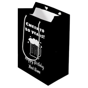 Sac Cadeau Moyen Jouez à 50 ans d'humour 50e anniversaire masculin