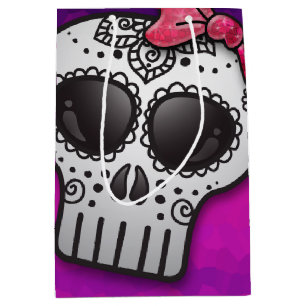 Sac Cadeau Moyen Jour de la mort crâne sucre Ombre Parties scintill