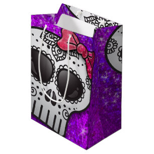 Sac Cadeau Moyen Jour de la Parties scintillant violette Ombre du c