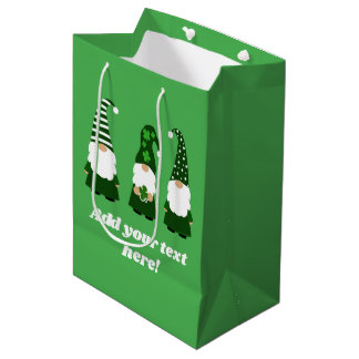 Sac Cadeau Moyen Jour de la Saint Patrick Gnomes mignon Personnalis