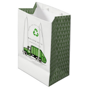 Sac Cadeau Moyen Jour vert mignon Garbage Truck Enfants N'importe q