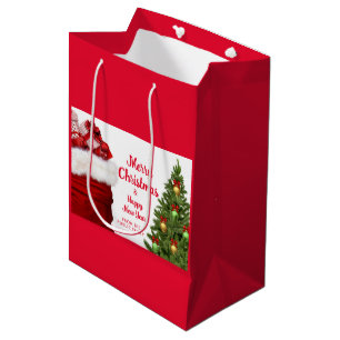 Sac Cadeau Moyen Joyeuse Année Nouvelle Joyeux Noël Moderne Rond