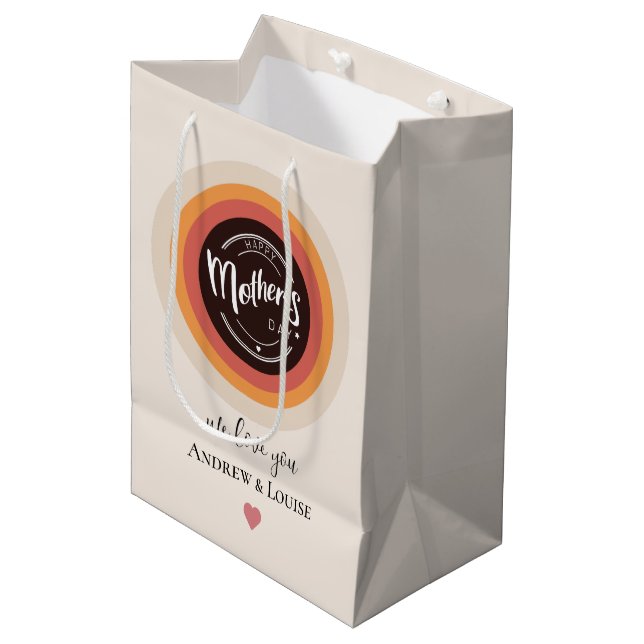 Sac Cadeau Moyen Joyeuse fête des mères (Devant Angle)