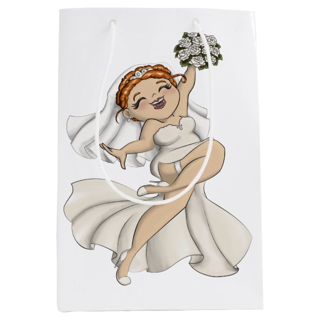 Sac Cadeau Moyen Joyeuse mariée 03 (Devant)