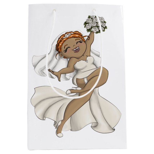 Sac Cadeau Moyen Joyeuse mariée 03 (Devant)