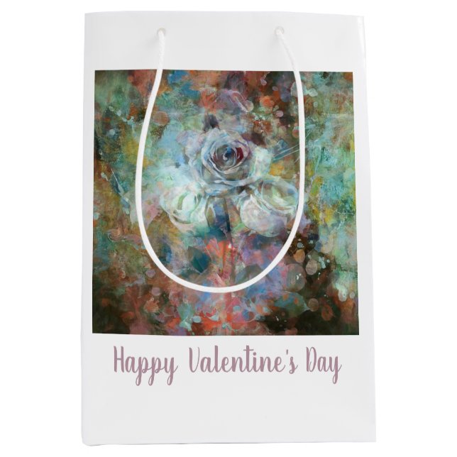 Sac Cadeau Moyen Joyeuse Saint-Valentin.  (Devant)