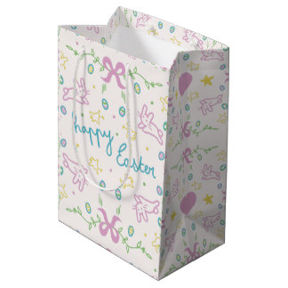 Sac Cadeau Moyen Joyeuses Pâques Message Mignon