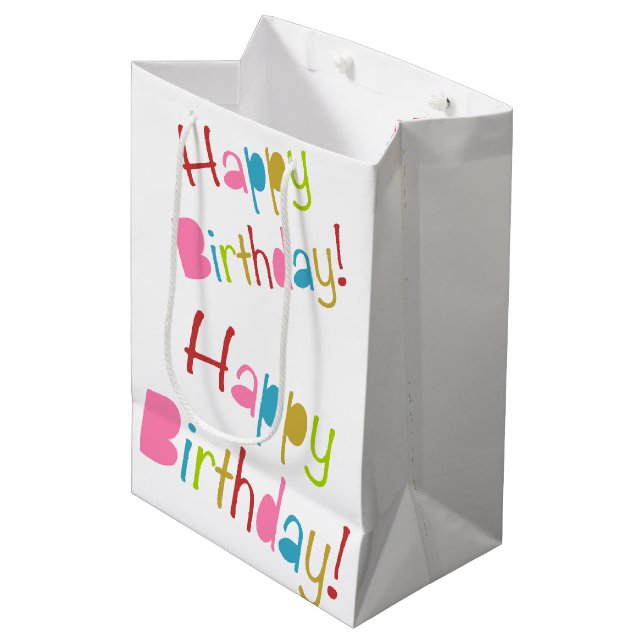 Sac Cadeau Moyen Joyeux anniversaire (Devant Angle)