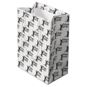 Sac Cadeau Moyen Joyeux Anniversaire chat tigré amusant