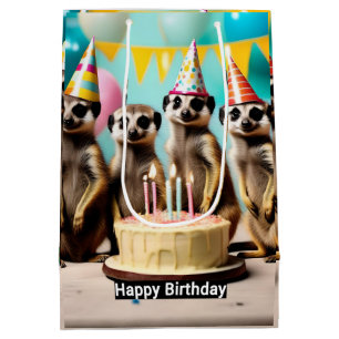 Sac Cadeau Moyen Joyeux anniversaire de Meerkat,