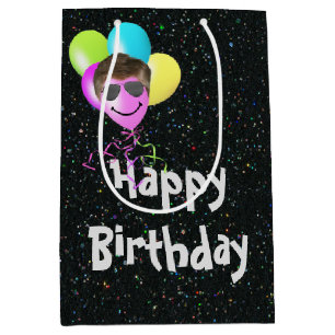 Sac Cadeau Moyen Joyeux Ballons D'Anniversaire En Parties scintilla