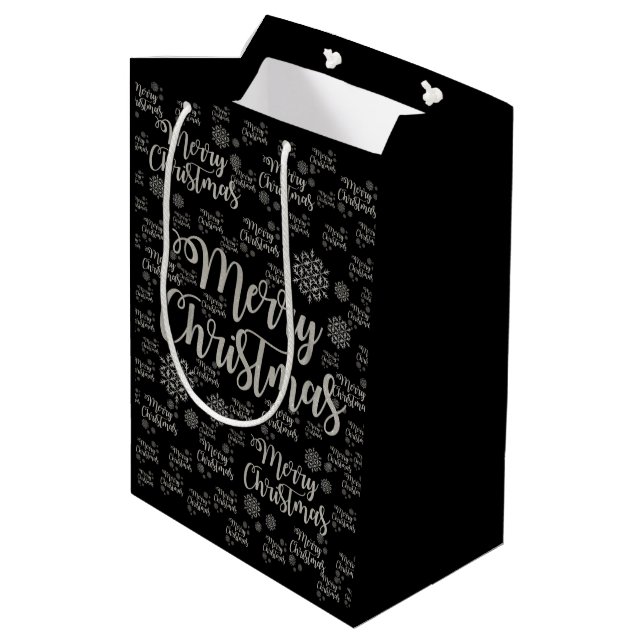 Sac Cadeau Moyen Joyeux Cadeaux de Noël (Dos Angle)