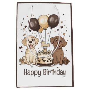 Sac Cadeau Moyen Joyeux Chiens du Labrador Retriever