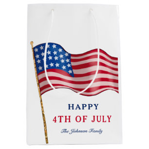 Sac Cadeau Moyen Joyeux drapeau 4 juillet américain