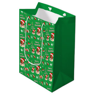 Sac Cadeau Moyen Joyeux Football de Noël avec Motif Snack