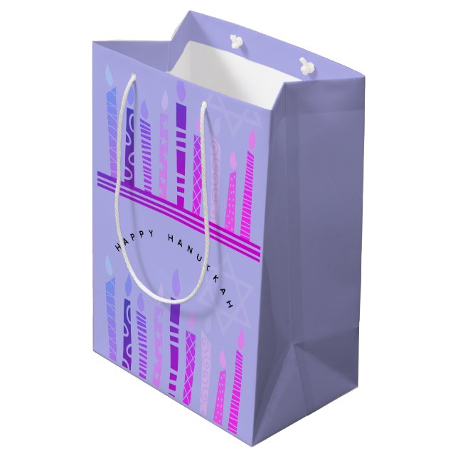 Sac Cadeau Moyen Joyeux Hanoukka (Dos Angle)
