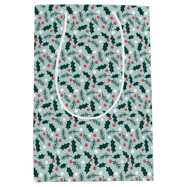 Sac Cadeau Moyen Joyeux jours de houx (Devant)