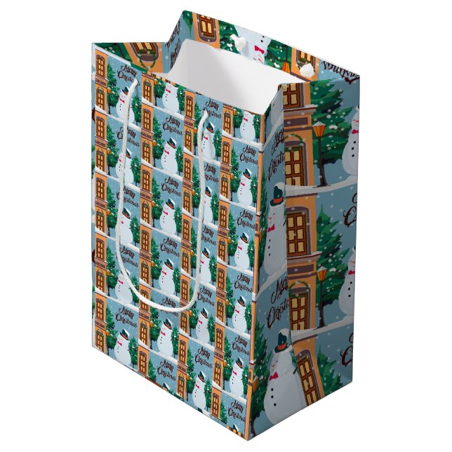 Sac Cadeau Moyen Joyeux Noël (Devant Angle)