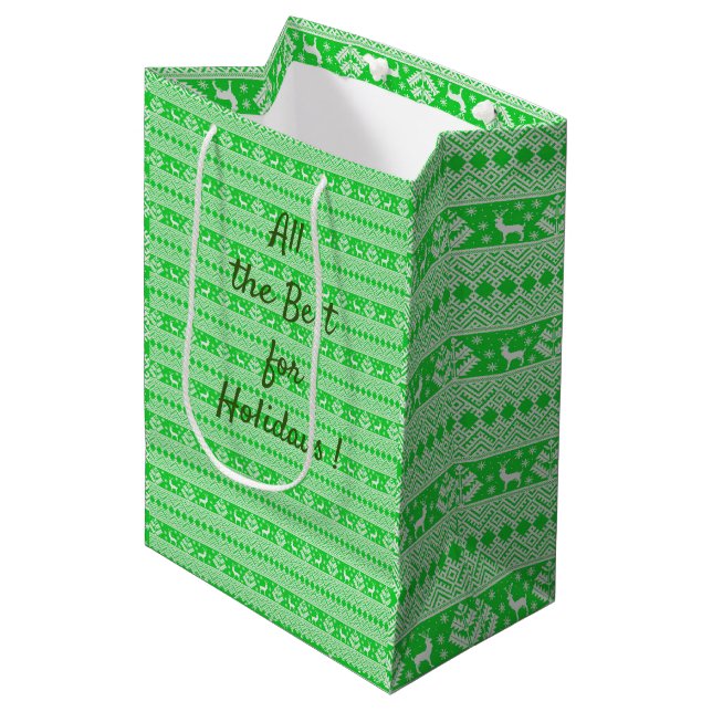 Sac Cadeau Moyen Joyeux Noël (Devant Angle)