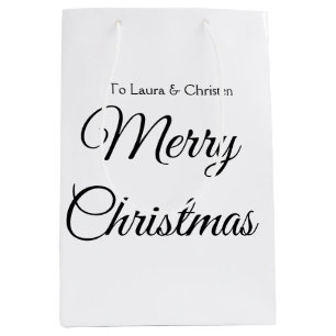 Sac Cadeau Moyen Joyeux Noël ajoutez nom texte cadeau personnalisé