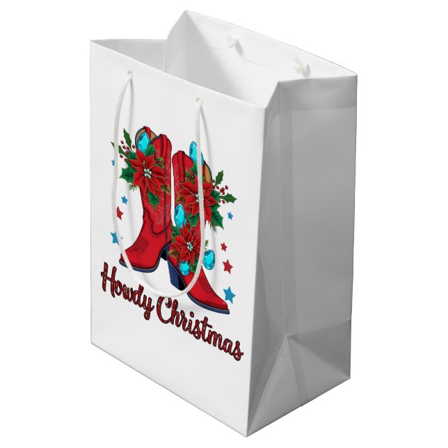 Sac Cadeau Moyen Joyeux Noël Boots  (Dos Angle)
