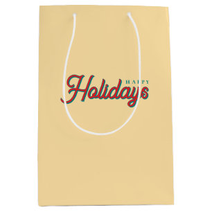 Sac Cadeau Moyen Joyeux Noël Classique Unique Minimaliste Simple