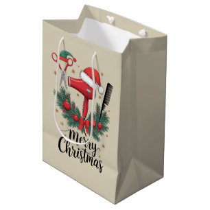 Sac Cadeau Moyen Joyeux Noël coiffeur coiffeur Xmas coiffure